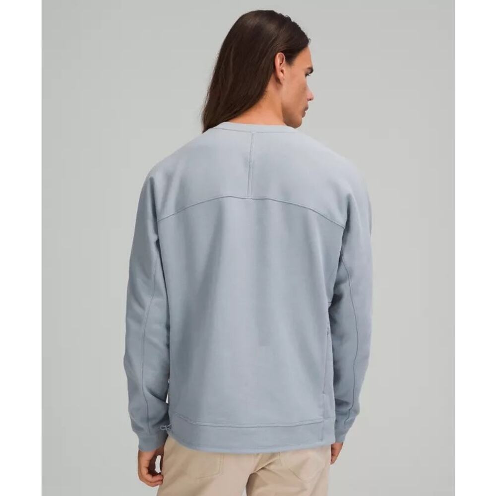 Lululemon Men's French Terry Oversized Seal Gray Crew Neck Sweatshirt Sz M - Picture 11 of 11